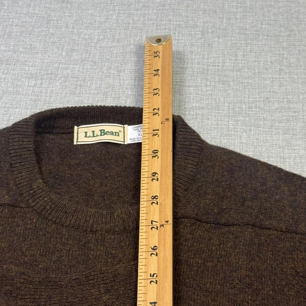 L.L. Bean Lambswool Made Scotland Fisherman Pullover Sweater Mens XLT Brown